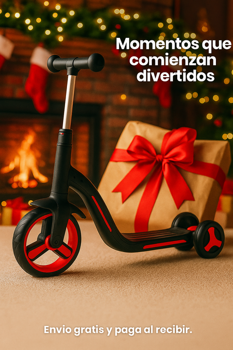 Exclusiva Patineta 3 en 1 Triciclo Bicicleta y Monopatín